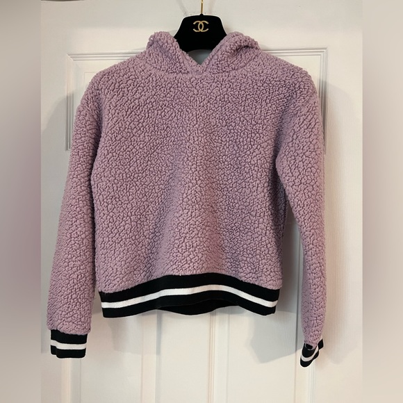 Rockets of Awesome Lilac Sherpa Hoodie purple fuzzy comfortable size 12 EUC - Picture 2 of 7